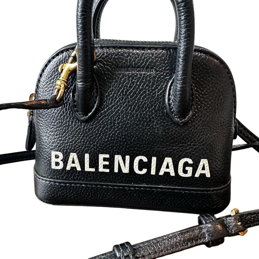 NWOT Balenciaga Black Ville Mini Bag with Gold Accents